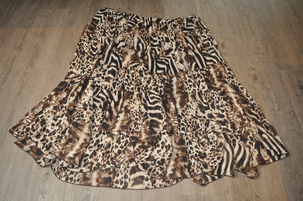 Antthony Original Maxi Skirt 3XL Animal Print Patchwork Leopard Zebra